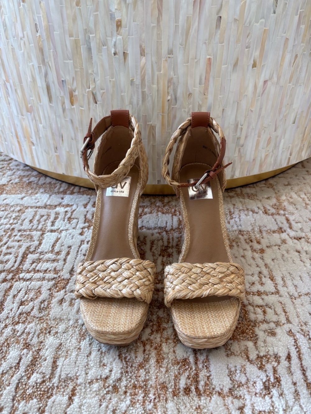 NWOT DV by Dolce Vita Raffia Harriat Heeled Sandals